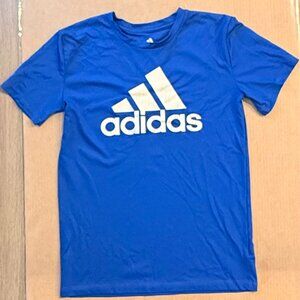 Adidas Boys’ Blue Graphic Logo T-Shirt – Size 10/12 (Medium)
